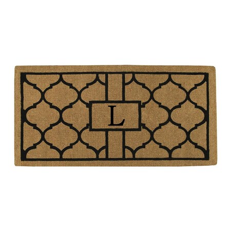 Calloway Mills Monogram Door Mat, Natural, Black, 36 in W x 72 in L 180083672L